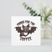 Spooky Halloween-Fangs für das Coffein Einladung (Stehend Vorderseite)