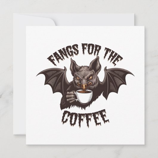 Spooky Halloween-Fangs für das Coffein Einladung (Vorderseite)
