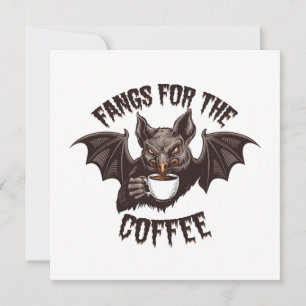 Spooky Halloween-Fangs für das Coffein Einladung