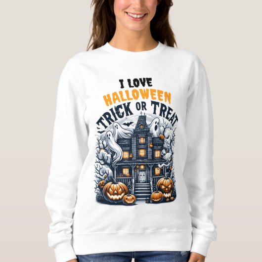 Spooky Halloween-Feier in einem Spuk Haus Sweatshirt (Vorderseite)