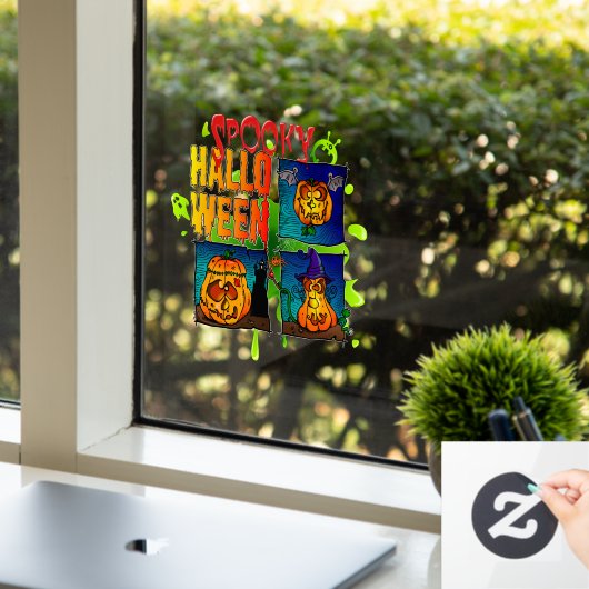 Spooky Halloween Fensteraufkleber (Büro)