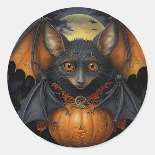 Spooky Halloween-Fledermaus Runder Aufkleber