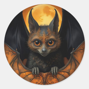 Spooky Halloween-Fledermaus Runder Aufkleber