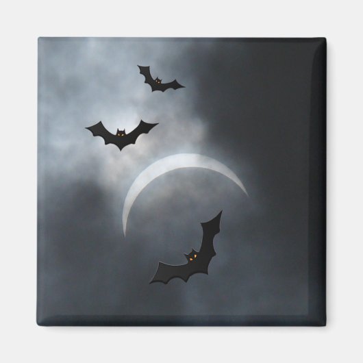 Spooky Halloween-Fledermäuse in Eclipse Magnet (Vorne)
