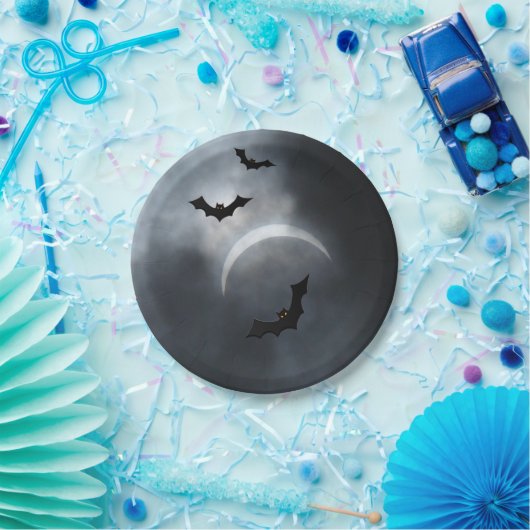 Spooky Halloween-Fledermäuse in Eclipse Pappteller (Party)