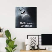 Spooky Halloween-Fledermäuse in Eclipse Poster (Heimbüro)