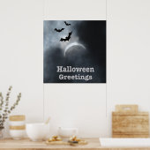 Spooky Halloween-Fledermäuse in Eclipse Poster (Küche)