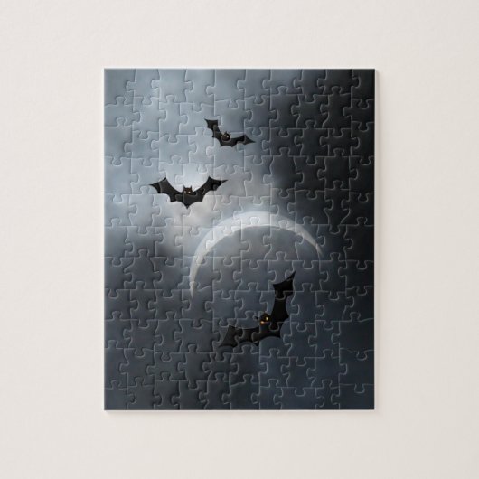 Spooky Halloween-Fledermäuse in Eclipse Puzzle (Vertikal)
