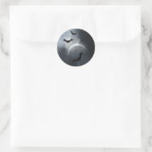 Spooky Halloween-Fledermäuse in Eclipse Runder Aufkleber (Tasche)