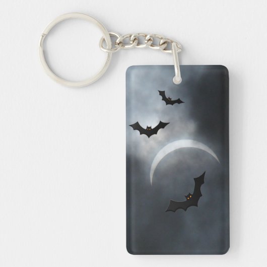 Spooky Halloween-Fledermäuse in Eclipse Schlüsselanhänger (Vorderseite)