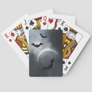Spooky Halloween-Fledermäuse in Eclipse Spielkarten