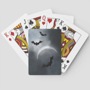Spooky Halloween-Fledermäuse in Eclipse Spielkarten