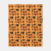 Spooky Halloween Fleece Blanket - Schwarz & Orange (Vorderseite)