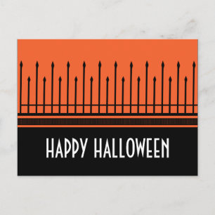 Spooky Halloween Gate Postcard, Orange Postkarte