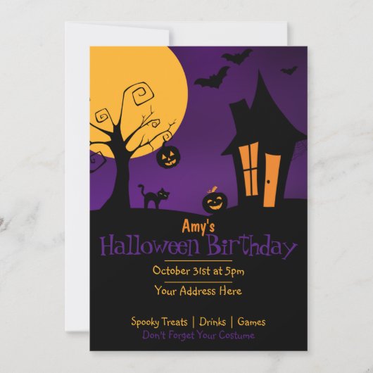 Spooky Halloween Geburtstag Einladung (Vorderseite)