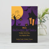 Spooky Halloween Geburtstag Einladung (Stehend Vorderseite)
