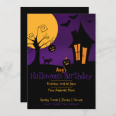 Spooky Halloween Geburtstag Einladung (Vorne/Hinten)