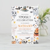 Spooky Halloween Geburtstag Einladung (Stehend Vorderseite)