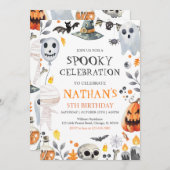 Spooky Halloween Geburtstag Einladung (Vorne/Hinten)