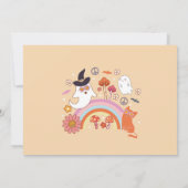 Spooky Halloween Geburtstag Foto 70er Retro Vintag Einladung (Rückseite)