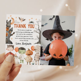 Spooky Halloween Geburtstags-Foto Danke-Karte Dankeskarte