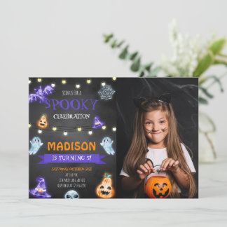 Spooky Halloween Geburtstags-Foto Einladung