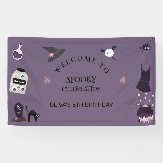 Spooky Halloween Geburtstagsparty Banner (Horizontal)