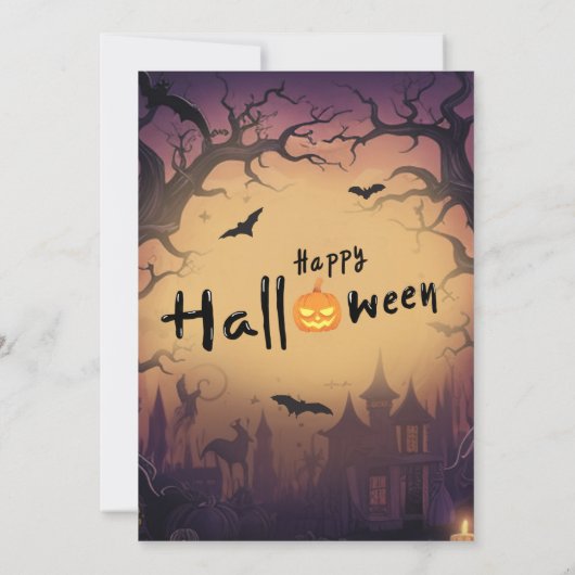 Spooky Halloween Geburtstagsparty Einladung (Rückseite)