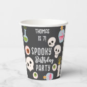 Spooky halloween Geburtstagsparty Pappbecher (Rückseite)