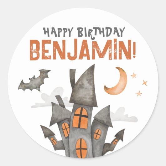 Spooky Halloween Geburtstagsparty Stickers (Vorderseite)