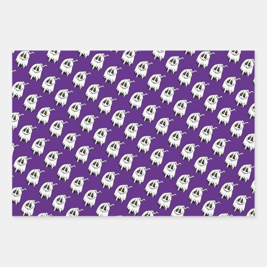 Spooky Halloween Geist in 3 Farben Geschenkpapier Set (Vorderseite)