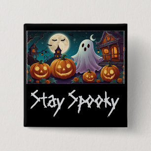 Spooky, Halloween-Geister und Pumpkins bleibe Button