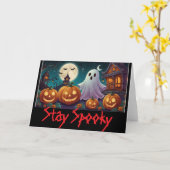 Spooky, Halloween-Geister und Pumpkins bleibe Karte (Gelbe Blume)