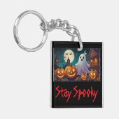 Spooky, Halloween-Geister und Pumpkins bleibe Schlüsselanhänger (Vorderseite links)
