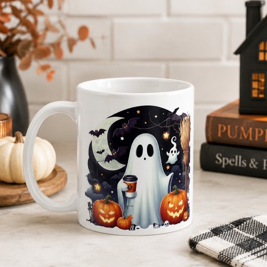 Spooky Halloween-Geisterkürbis Kaffeetasse