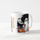 Spooky Halloween-Geisterkürbis Kaffeetasse (VorderseiteRechts)