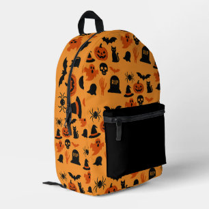 Spooky Halloween Geschenk Klassik Schwarz & Orange Bedruckter Rucksack