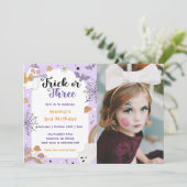 Spooky Halloween Ghost 3. Geburtstag Party Foto Einladung (Stehend Vorderseite)