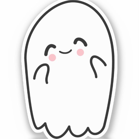 Spooky Halloween Ghost Aufkleber (Vorderseite)