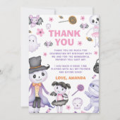 Spooky Halloween Ghost Birthday Party Dankeskarte (Vorderseite)