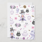 Spooky Halloween Ghost Birthday Party Dankeskarte (Rückseite)