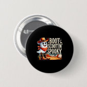 Spooky Halloween Ghost Cowboy Ghost Western Button (Vorne & Hinten)