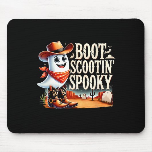 Spooky Halloween Ghost Cowboy Ghost Western Mousepad (Vorne)