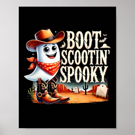 Spooky Halloween Ghost Cowboy Ghost Western Poster (Vorne)