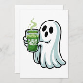 Spooky Halloween Ghost Drink Matcha Drink Ankündigung (Vorne/Hinten)