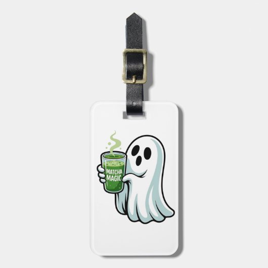 Spooky Halloween Ghost Drink Matcha Drink Gepäckanhänger (Vorderseite vertikal)