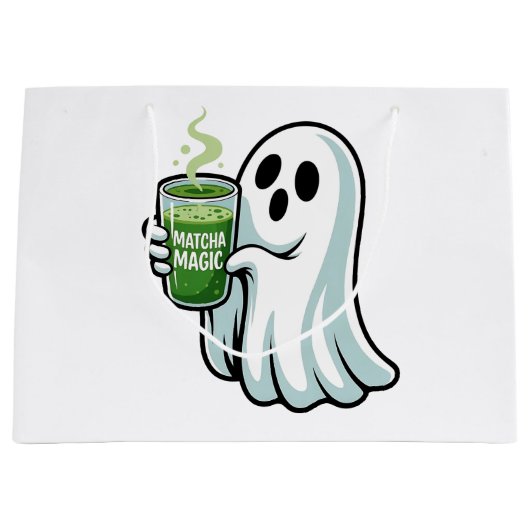 Spooky Halloween Ghost Drink Matcha Drink Große Geschenktüte (Vorderseite)