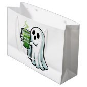 Spooky Halloween Ghost Drink Matcha Drink Große Geschenktüte (Vorderseite Schrägansicht)