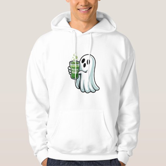 Spooky Halloween Ghost Drink Matcha Drink Hoodie (Vorderseite)