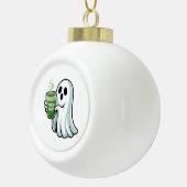 Spooky Halloween Ghost Drink Matcha Drink Keramik Kugel-Ornament (Rechts)